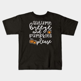 Autumn Leaves and Pumpkins Please Fall Halloween Cute Funny Kids T-Shirt